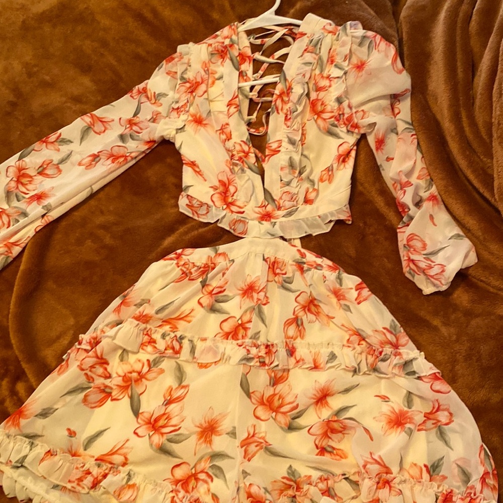 Fashion Nova ruffle romper. BNWT